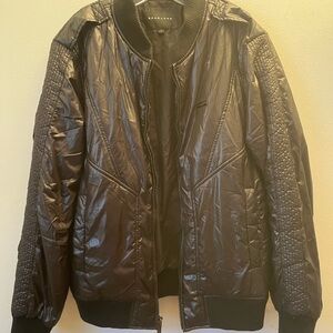 Sean John Mens Vintage Black Puffer Bomber Jacket Coat Hip Hop Streetwear Large